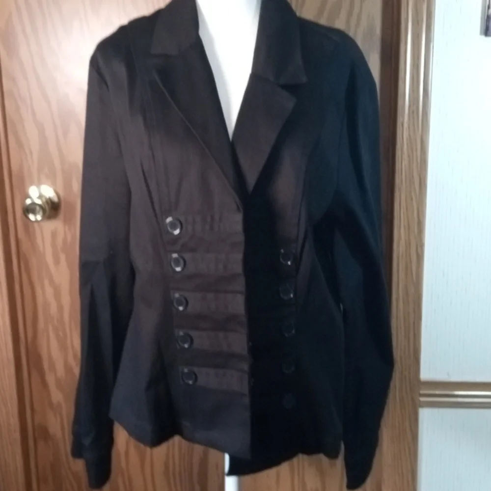 I.Q. Authentic Brand Elegant Black Women's Jacket, Festival, Retro, Grandma Core - Picture 8 of 13